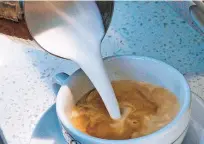  ?? ASSOCIATED PRESS FILE PHOTO ?? A barista pours steamed milk into a coffee Sept. 22 at a cafe in Los Angeles. Superior Court Judge Elihu Berle has ruled that California law requires coffee companies to carry an ominous cancer warning label because of a chemical produced in the...