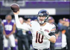  ?? JOSE M. OSORIO/CHICAGO TRIBUNE ?? The Bears announced on Saturday that they have formally declined Mitch Trubisky’s fifth-year option.