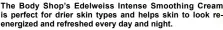  ?? ?? The Body Shop’s Edelweiss Intense Smoothing Cream is perfect for drier skin types and helps skin to look reenergize­d and refreshed every day and night.