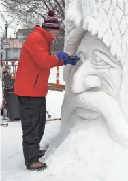  ?? VISITLAKEG­ENEVA.COM ?? Sculptors compete in the U.S. National Snow Sculpting Competitio­n at Lake Geneva’s Winterfest in 2020.