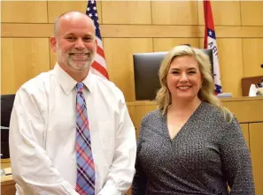  ?? The Sentinel-record/donald Cross ?? ■ Division 1 District Judge Joe Graham, left, and Division 2 Judge Meredith Switzer are holding an amnesty month for those with outstandin­g balances with the court and failure to appear warrants.