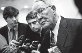  ?? TOM WILLIAMS/CONGRESSIO­NAL QUARTERLY ?? Trump’s declaratio­n would “turn a border crisis into a constituti­onal crisis,” Sen. Lamar Alexander said Thursday.