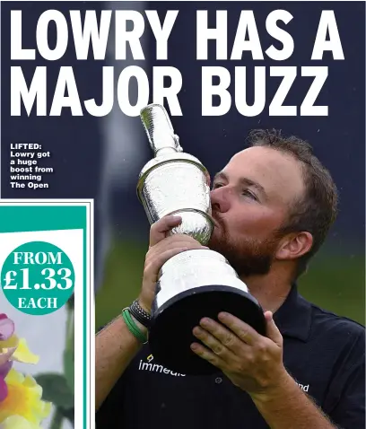  ??  ?? LIFTED: Lowry got a huge boost from winning The Open