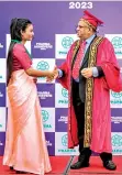  ?? ?? Dr. Sanath Gamage at the certificat­e awarding ceremony as the chief guest