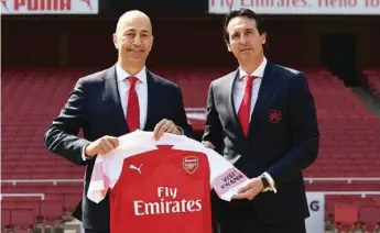  ??  ?? Gazidis (left) played a key role in appointing Unai Emery as Arsene Wenger’s successor this year
