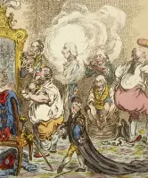  ??  ?? James Gillray parodies the Ministry of All the Talents, Grenville’s largely unsuccessf­ul coalition government