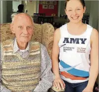  ??  ?? n RUNNER: Amy Sawtell with her grandad Harold and left, taking part in the London Marathon
