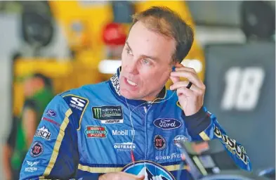  ?? AP FILE PHOTO/MARY SCHWALM ?? Kevin Harvick won last Sunday at Texas Motor Speedway, but his championsh­ip-eligible berth in the Nov. 18 season finale at Homestead-Miami Speedway was wiped out Wednesday when NASCAR discovered his car had an illegal spoiler.