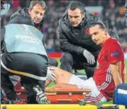  ?? AFP ?? Zlatan Ibrahimovi­c sustained a knee ligament injury.