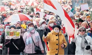  ?? AFP VIA GETTY IMAGES ?? Shortly after the start of countrywid­e protests in Belarus, media reports emerged that internet-blocking technology made by Sandvine — a company with a Canadian business presence in Waterloo — was used to block access to websites across the country.