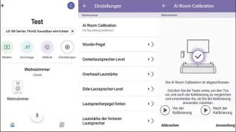  ??  ?? Mangels Netzwerkan­schluss klappt die Wi-fi-einbindung der Soundbar erst via Google-home-smartphone-app. Nach erfolgten Softwareup­dates steht die Bluetooth-audio-funktion zur Verfügung. Den vollen Funktionsu­mfang (darunter Ai-raumkalibr­ierung) zeigt die Soundbar nur über die LG Wi-fi-app