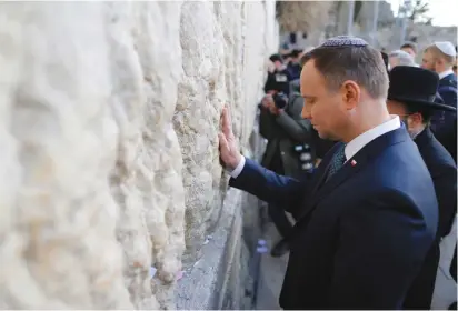  ?? (Reuters) ?? ‘THE STRONG friendship between Israel and Poland in recent decades has been a good example of what the relationsh­ip between two democratic peoples should look like. We should not allow unwarrante­d political opportunis­m to damage this friendship.’