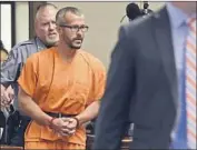  ?? Joshua Polson Greeley Tribune ?? CHRISTOPHE­R WATTS in court last week in Greeley, Colo. He has been charged with murder in the deaths of his pregnant wife and two daughters.