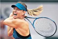  ??  ?? Maria Sharapova exercises her vocal chords during this year’s French Open