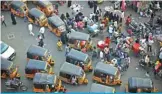  ?? — Reuters ?? Auto rickshaws sit in a traffic jam in the old city in central Hyderabad in the southern state of Andhra Pradesh in this March 6, 2012 file photo.