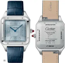  ??  ?? 01
01 The limited edition Cartier Santos-Dumont Extra Large watches.