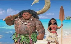  ?? SUPPLIED ?? Maui and Moana in the movie Moana.