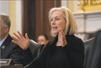  ?? J. Scott Applewhite / Associated Press ?? Sen. Kirsten Gillibrand, D-N.Y., shown in March, chastised Army chief of staff nominee Gen. James McConville at his confirmati­on hearing for the military’s failure to stem sexual assaults.