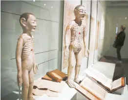  ??  ?? Left: Models with marked acupunctur­e points are among the exhibits on display at the two exhibition­s.