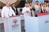  ?? — DC ?? Odisha Chief Minister Naveen Patnaik addresses the four-day ‘Make-in-Odisha Conclave 2022’ in Bhubaneswa­r.