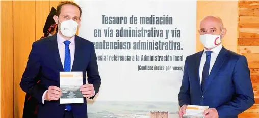  ?? DIP. VALLADOLID ?? El presidente de la Diputación de Valladolid, Conrado Íscar, junto con el de la Cámara provincial, Víctor Caramanzan­a