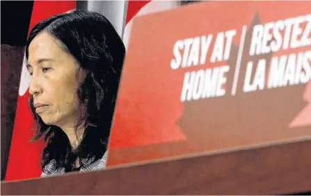  ?? REUTERS ?? Canada’s Chief Public Health Officer Dr. Theresa Tam attends a news conference in Ottawa on April 9.