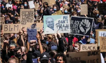  ?? ?? A Black Lives Matter vigil at Alexanderp­latz square in Berlin on 6 June 2020. Photograph: Omer Messinger/EPA