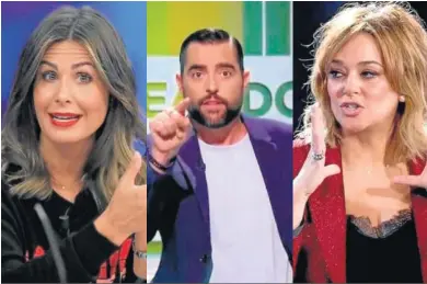  ?? ATRESMEDIA Y MEDIASET ?? Nuria Roca en su espacio de La Sexta; Dani Mateo en ‘Zapeando’, y Toñi Moreno en el debate de ‘Secret Story’.