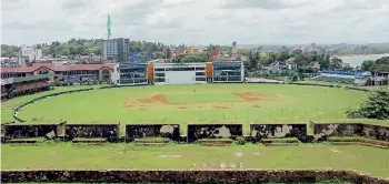  ??  ?? The picturesqu­e Galle Internatio­nal Cricket Stadium looks breathtaki­ng from the Galle Fort