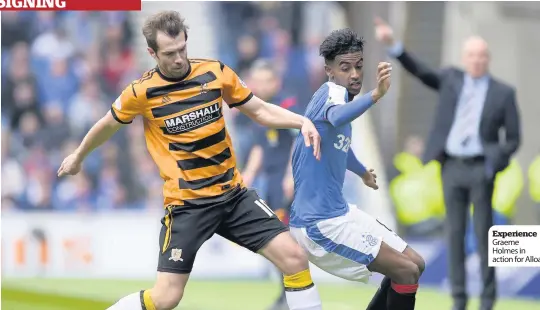  ??  ?? Experience Graeme Holmes in action for Alloa