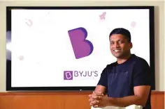  ??  ?? Byju Raveendran, founder of Byju's, the Bangalore-based educationa­l technology startup, poses at the company's premises in Bangalore. From a multi-billion-dollar education startup to wired-up mannequins, technology is helping to revolution­ise the way Indian schoolchil­dren are learning – provided their parents can afford it. — AFP photo