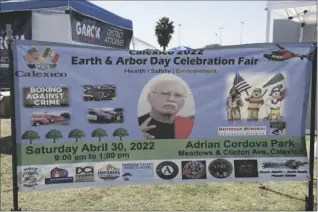 ?? PHOTO ELIZABETH MAYORAL CORPUS ?? Local boxing coach Ignacio “Pops” Sanchez was honored on Saturday during an Earth and Arbor Day event at Adrian Cordova Park in Calexico.