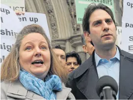  ??  ?? Rebecca Steinfeld and Charles Keidan yesterday after losing the case