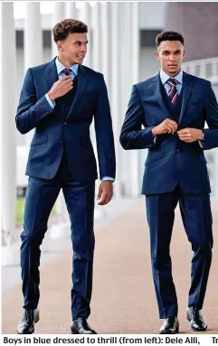  ??  ?? Boys in blue dressed to thrill (from left): Dele Alli,