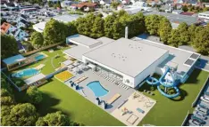  ?? Foto: Renderwerk.at ?? So soll das Gartenhall­enbad Leipheim nach der Generalsan­ierung aussehen. Die Fertigstel­lung ist für Ende 2024 geplant.