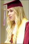  ??  ?? Amber Ellis gave the salutatory address during Gentry High School graduation ceremonies on Sunday.
