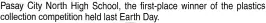  ?? ?? Pasay City North High School, the first-place winner of the plastics collection competitio­n held last Earth Day.