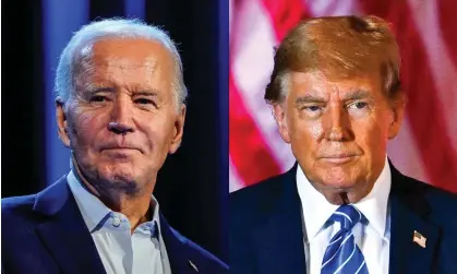  ?? ?? With the matchup for the general election more or less set, both Joe Biden and Donald Trump are moving to aggressive­ly fundraise. Composite: Reuters, AFP