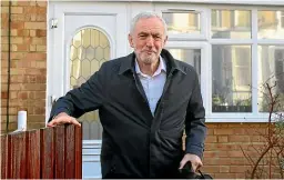  ??  ?? Britain’s opposition Labour Party leader Jeremy Corbyn leaves his home in north London.