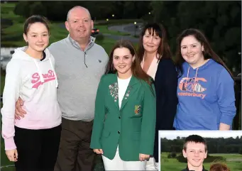  ??  ?? LEFT: Irish Internatio­nal Mairead Martin from Kanturk with her parents Brendan and Karen, sisters Aine and Cliodhna at a special reception and presentati­on for the three Internatio­nals at Killarney Golf and Fishing Club on Wednesday. BELOW: Irish...