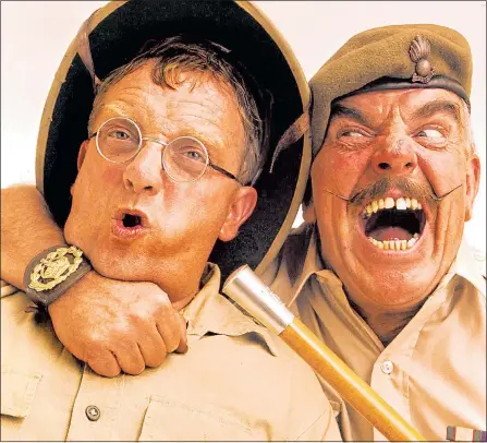  ??  ?? COMEDY GIANT: With Don Estelle, above; Melvyn Hayes, below; and Donald Sinden in Never The Twain