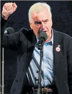  ??  ?? John McDonnell at a Labour Party rally in Liverpool yesterday