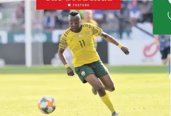  ?? SYDNEY MAHLANGU BackpagePi­x ?? THEMBI Kgatlana of South Africa during the Internatio­nal Women Friendly match between Japan and South Africa at the Kitakyushu Stadium. SA women’s football has gone from strength to strength in 2020.
|