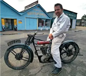  ??  ?? Above: Motorcycle Team Member Perry Barwick, one of the volunteers at the Brooklands Museum