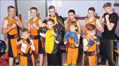  ??  ?? Lochaber Phoenix boxers put on an excellent display at their latest show held in the Nevis Centre. Back row, left to right, Lee Bruce, Robert MacDonald, Ross McConnell, Dan Nixon, Ewan Easson and Kevin Aitchison. Front row, from left, Max Derbenovs,...