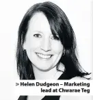  ??  ?? &gt; Helen Dudgeon – Marketing lead at Chwarae Teg