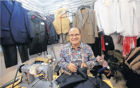  ?? TIM KROCHAK • SALTWIRE NETWORK ?? Nick Dimitropou­lus, owner and tailor at Vogue Men’s Wear and Tailoring in Halifax, says he has been letting out a lot of pants as people realize they’ve put on some pounds during the pandemic.