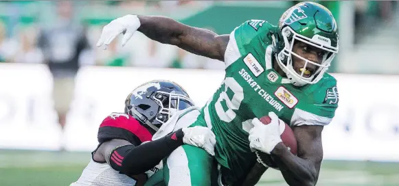  ?? BRANDON HARDER ?? Roughrider­s receiver Jordan Williams-lambert is the CFL’S West Division rookie of the year after catching 62 passes for 764 yards and four touchdowns.