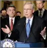  ?? AP/ J. SCOTT APPLEWHITE ?? The goal is for Congress and the White House “to be in the same place” on health care, Senate Majority Leader Mitch McConnell said Tuesday, adding, “We’re not there yet.”