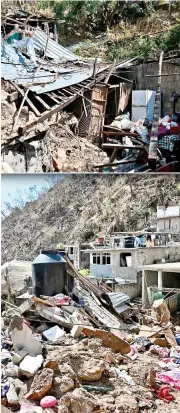  ?? ?? ■
El deslave de un cerro afectó varias viviendas de la zona.